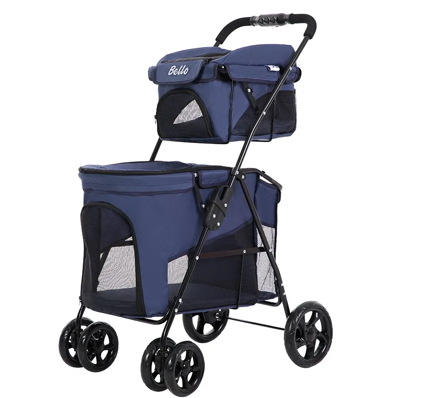 Portable Folding Twin Level Four Wheel Outdoor Travel Pet Stroller lightweight double cat ad dog stroller
Portable Folding Twin Level Four Wheel Outdoor Travel Pet Stroller lightweight double cat ad dog stroller