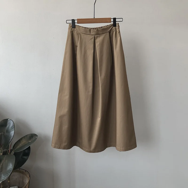 High Waist A Line Casual Loose Skirts Simple Solid All Match Korean Style Mujer Faldas Elegant Temperament Woman Skirt Summer 
High Waist A Line Casual Loose Skirts Simple Solid All Match Korean Style Mujer Faldas Elegant Temperament Woman Skirt Summer