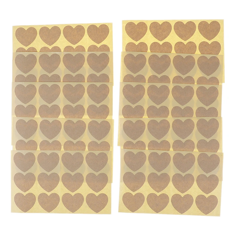 120pcs сердце Форма чистая крафт-бумага этикетка Стикеры для DIY ручной работы s 3.5X3.6cm