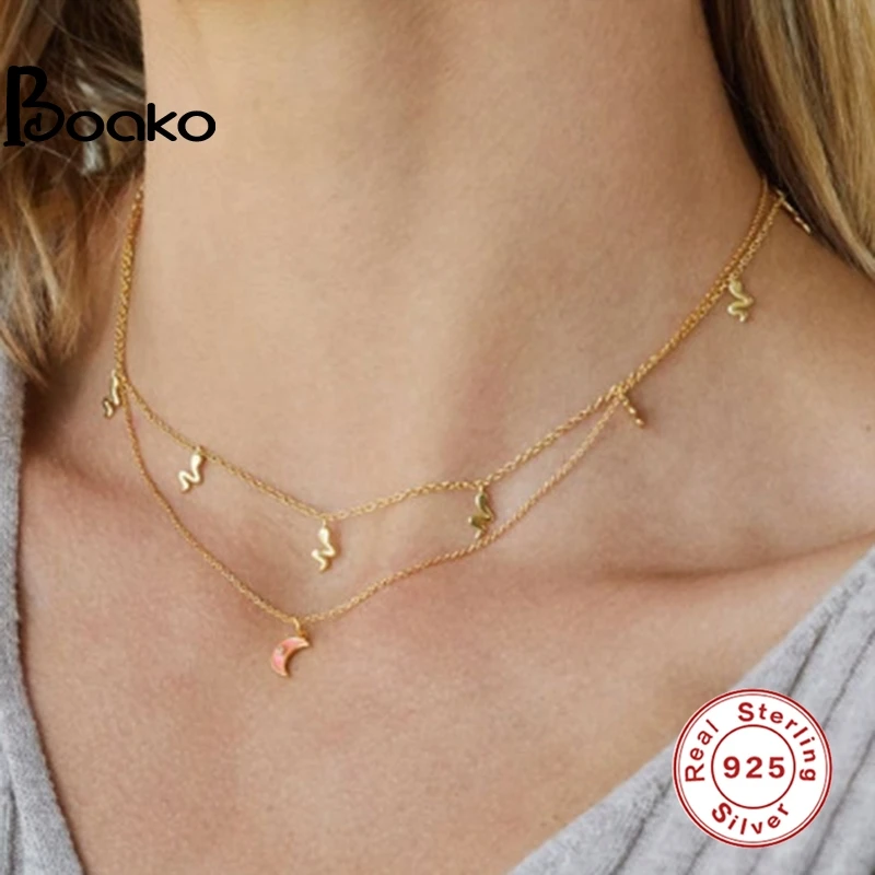 BOAKO Silver 925 Jewelry Necklace For Women 2020 Green/Red/Purple Necklace Charms Chains Fine Jewelry Choker Bijoux Femme #3.7
BOAKO Silver 925 Jewelry Necklace For Women 2020 Green/Red/Purple Necklace Charms Chains Fine Jewelry Choker Bijoux Femme #3.7