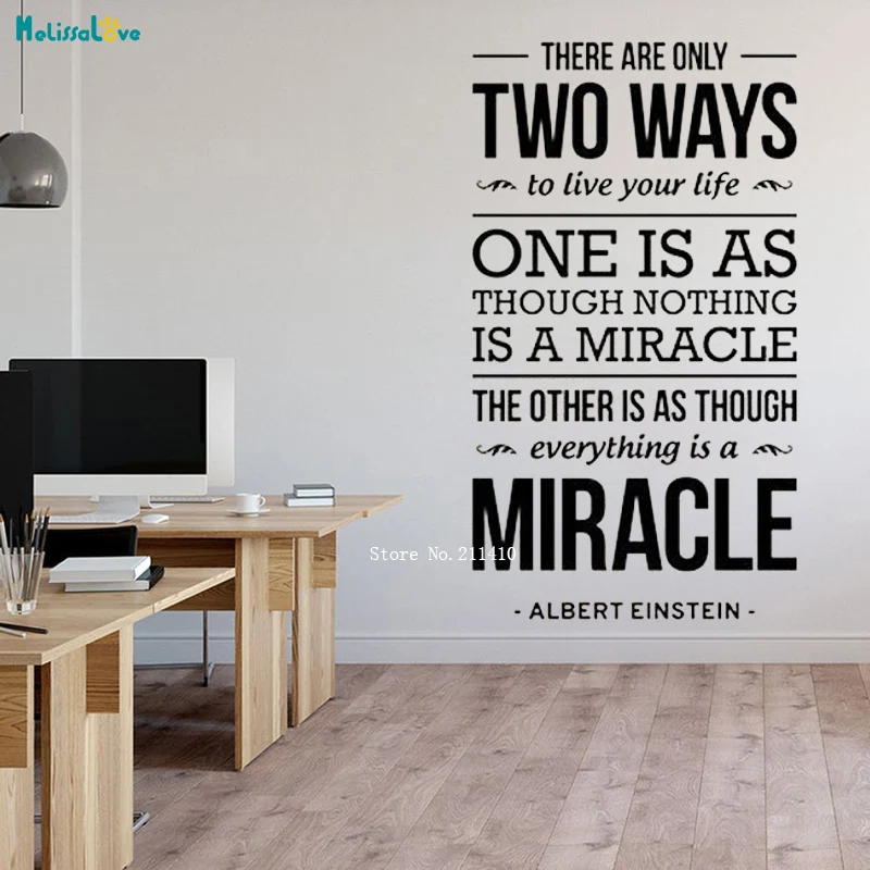 

There Are Only Two Ways Quote Wall Sticker Life Inspirational Vinyl Decal Art Home Interior Décor Living Room YT3886