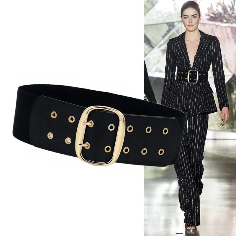 NEW Double Gold Pin Buckle Belts Woman Coat Super Wide Elastic Waistbands Dress Faux Leather Stretch Cummerbund Black Girl Gifts
NEW Double Gold Pin Buckle Belts Woman Coat Super Wide Elastic Waistbands Dress Faux Leather Stretch Cummerbund Black Girl Gifts