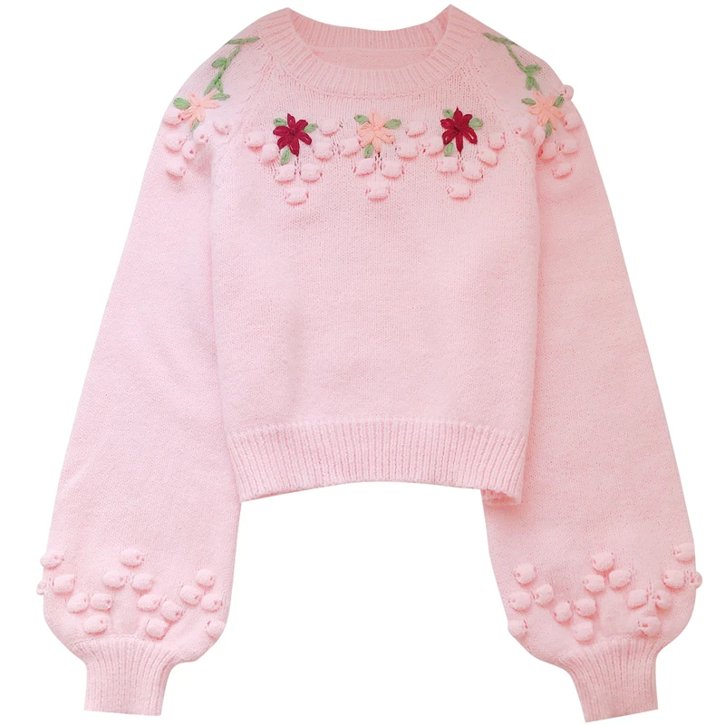 Japaneae Winter Jumper Sweater Girl Sweet Loose Embroidery Flower Tender Pullover Women O-neck Bishop Sleeve Wear Out Sweater
Japaneae Winter Jumper Sweater Girl Sweet Loose Embroidery Flower Tender Pullover Women O-neck Bishop Sleeve Wear Out Sweater