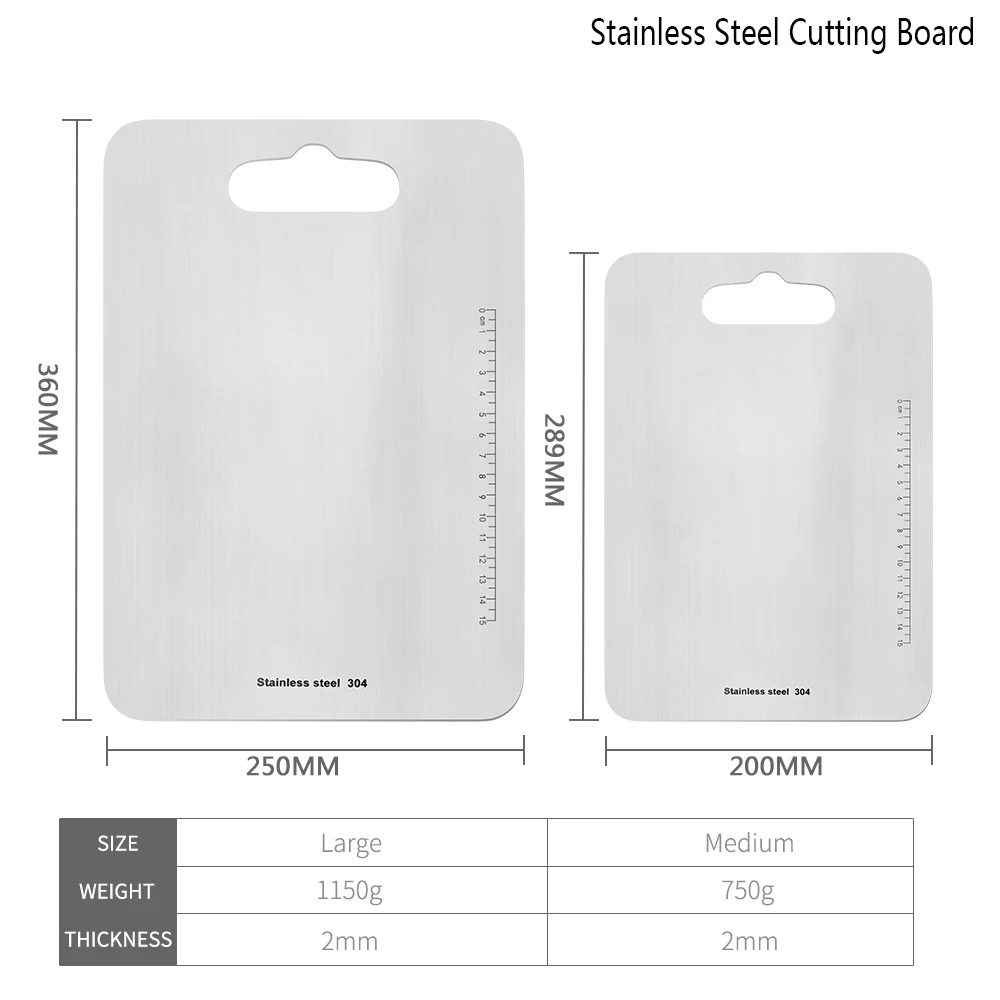 XYj Chopping Blocks Stainless Steel Board Vegetable Meat Kitchen Accessories Anti Bacterium 304 Stainless Steel Dishwasher Safe
XYj Chopping Blocks Stainless Steel Board Vegetable Meat Kitchen Accessories Anti Bacterium 304 Stainless Steel Dishwasher Safe