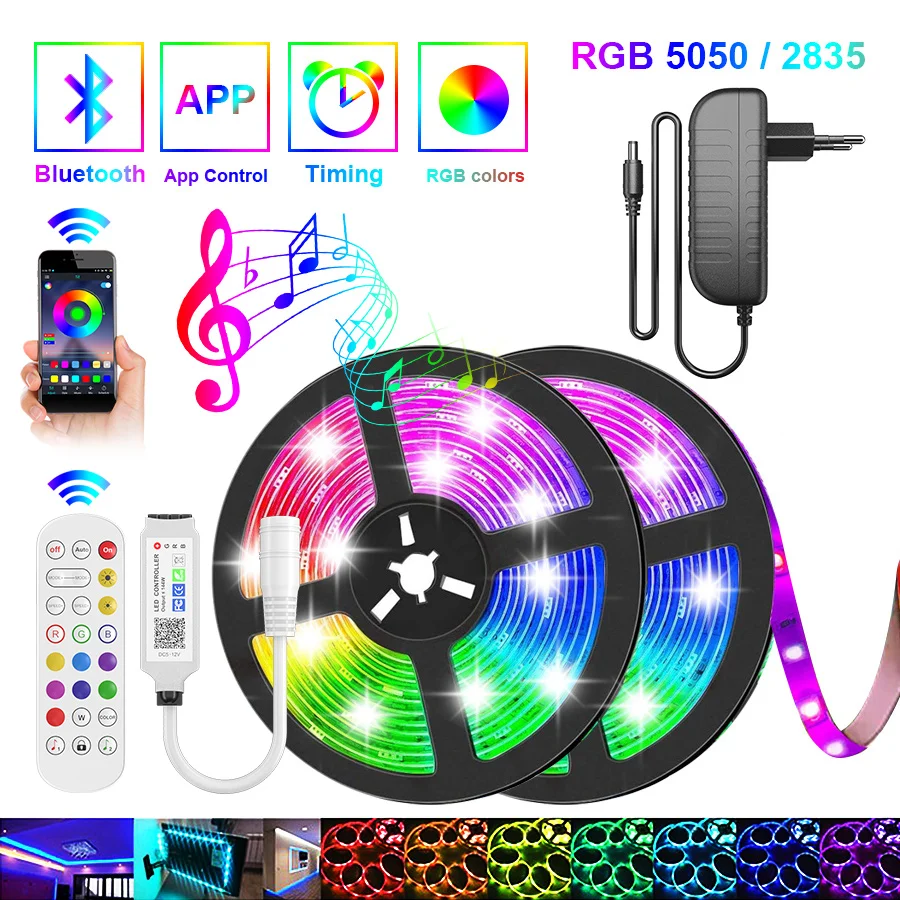 Светодиодная ленсветильник 5050 RGB, 10 м, 15 м, гибкая светодиодная лента 12 В постоянного тока, лента с поддержкой Bluetooth и приложения для телефона,...
Светодиодная ленсветильник 5050 RGB, 10 м, 15 м, гибкая светодиодная лента 12 В постоянного тока, лента с поддержкой Bluetooth и приложения для телефона,...