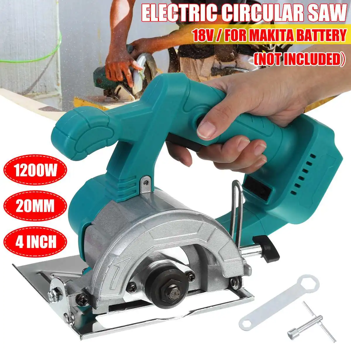 18V 4 Inch 12000RPM Electric Circular Saw Handle Power Tools Rechargeable Multifunction Cutting Machine For Makita Battery
18V 4 Inch 12000RPM Electric Circular Saw Handle Power Tools Rechargeable Multifunction Cutting Machine For Makita Battery