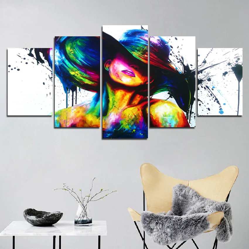 5Pcs Abstract Wall Art Decor Woman In Hat Poster Canvas Painting Hd Print Poster Living Room Bedroom Art Decor Frameless Style
5Pcs Abstract Wall Art Decor Woman In Hat Poster Canvas Painting Hd Print Poster Living Room Bedroom Art Decor Frameless Style
