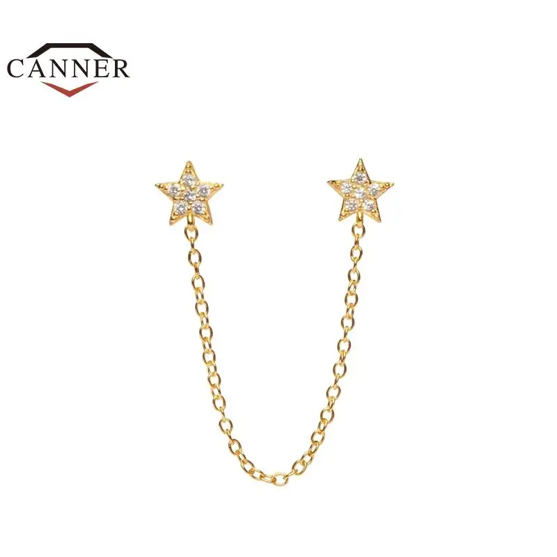 CANNER 1pc 925 Sterling Silver Star Chain Tassel Piercing Cartilage Stud Earrings for Women Small Earings Jewelry Accessories
CANNER 1pc 925 Sterling Silver Star Chain Tassel Piercing Cartilage Stud Earrings for Women Small Earings Jewelry Accessories