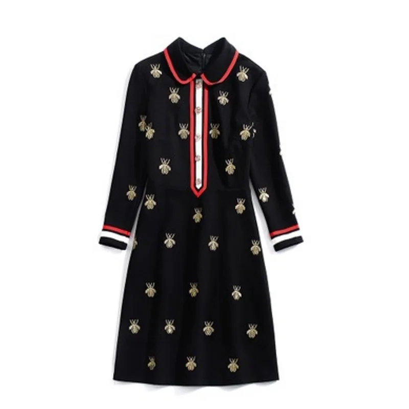 office elegant lady work Dress A-Line Runway new Autumn winter dresses women sexy ladies party Embroidery dress black
office elegant lady work Dress A-Line Runway new Autumn winter dresses women sexy ladies party Embroidery dress black