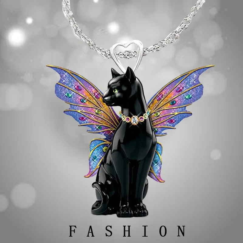 2021 New Arrival Chain on The Neck New Style Black Cat Magic Cape Fashion Creative Love Necklace Pendant Factory Wholesale
2021 New Arrival Chain on The Neck New Style Black Cat Magic Cape Fashion Creative Love Necklace Pendant Factory Wholesale