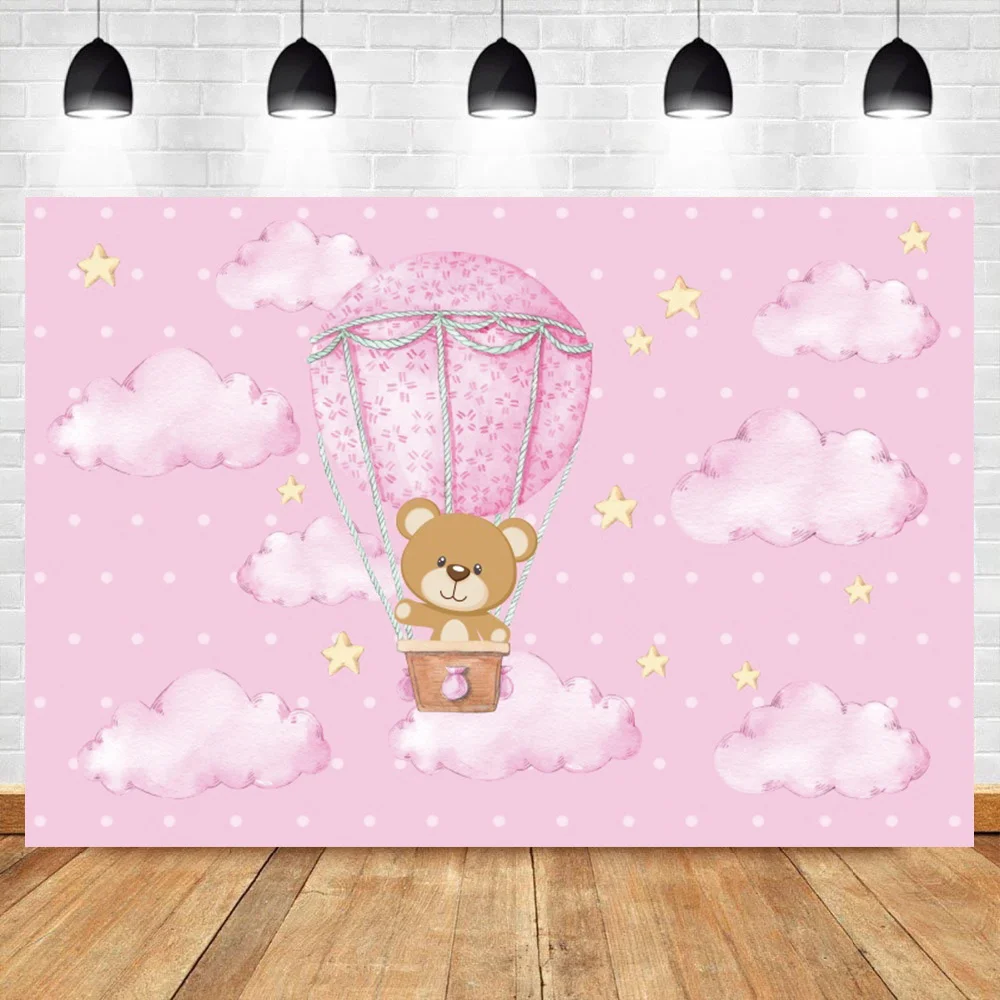 Laeacco Pink Background Photographic Bear Baby Shower Birthday Party Hot Air Balloons Cloud Personalized Poster Photo Backdrops
Laeacco Pink Background Photographic Bear Baby Shower Birthday Party Hot Air Balloons Cloud Personalized Poster Photo Backdrops