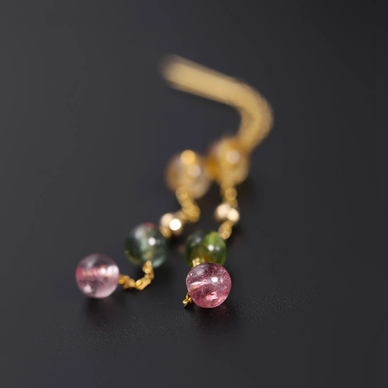 DAIMI Color Candy Tourmaline Ear Line Female Day Genuine 18k Gold Earrings Niche Designer Models
DAIMI Color Candy Tourmaline Ear Line Female Day Genuine 18k Gold Earrings Niche Designer Models