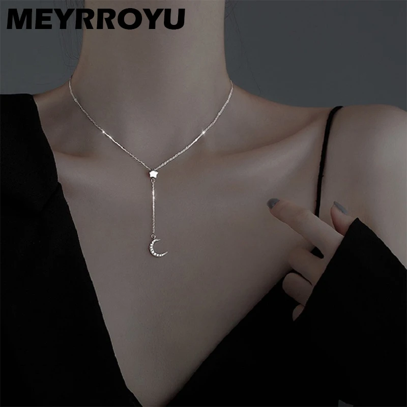 MEYRROYU 925 Sterling Silver Korea 2021 New Star Moon Pendant Necklace Ladies Engagement Party Jewelry Gift Wholesale
MEYRROYU 925 Sterling Silver Korea 2021 New Star Moon Pendant Necklace Ladies Engagement Party Jewelry Gift Wholesale