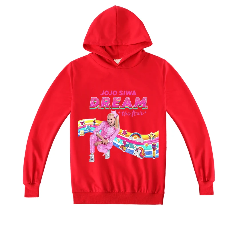 JOJO Siwa/Новинка Толстовки с капюшоном героями мультфильмов для девочек Сезон