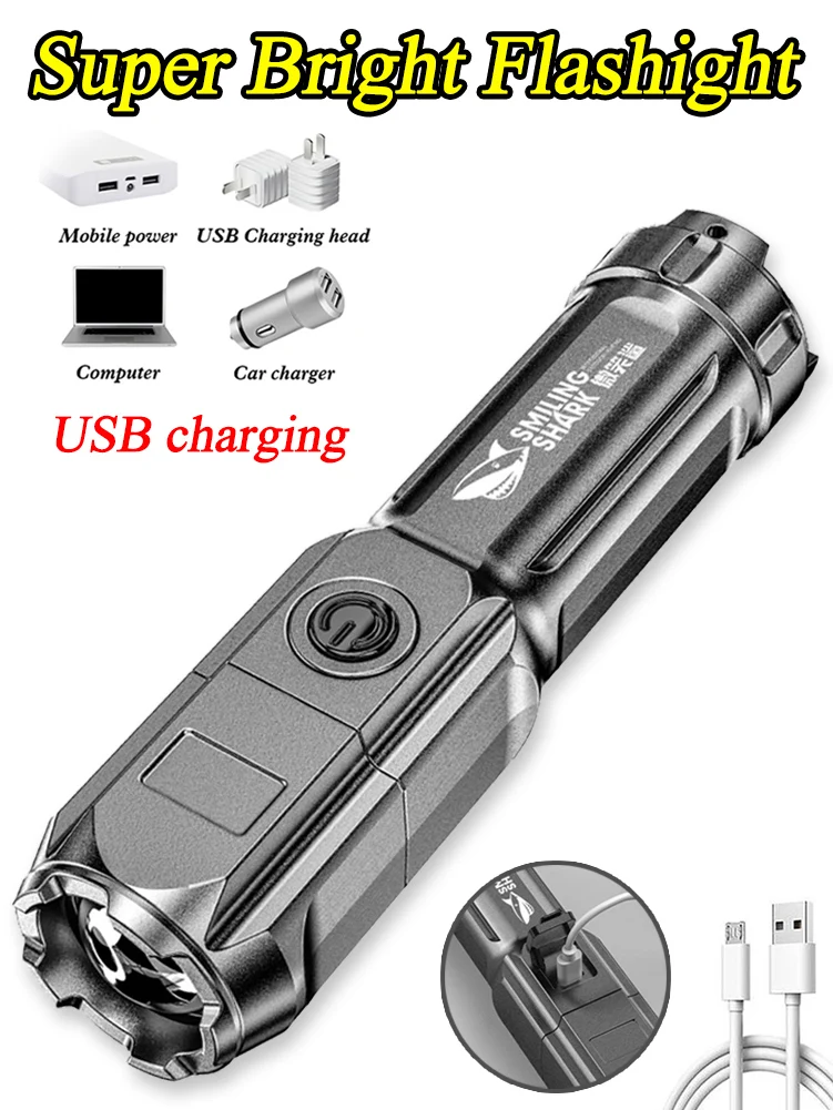 Portable Flashlight Outdoor 3 Modes Rechargeable Torch Ultra Bright XPE Heat Dissipation Plastic Housing Tactical Flashlight
Portable Flashlight Outdoor 3 Modes Rechargeable Torch Ultra Bright XPE Heat Dissipation Plastic Housing Tactical Flashlight