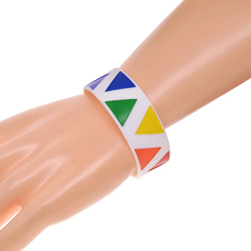 OBH 25PCS Gay Pride Silicone Wristband 1 Inch Wide Rainbow Triangle Logo Decoration White
OBH 25PCS Gay Pride Silicone Wristband 1 Inch Wide Rainbow Triangle Logo Decoration White