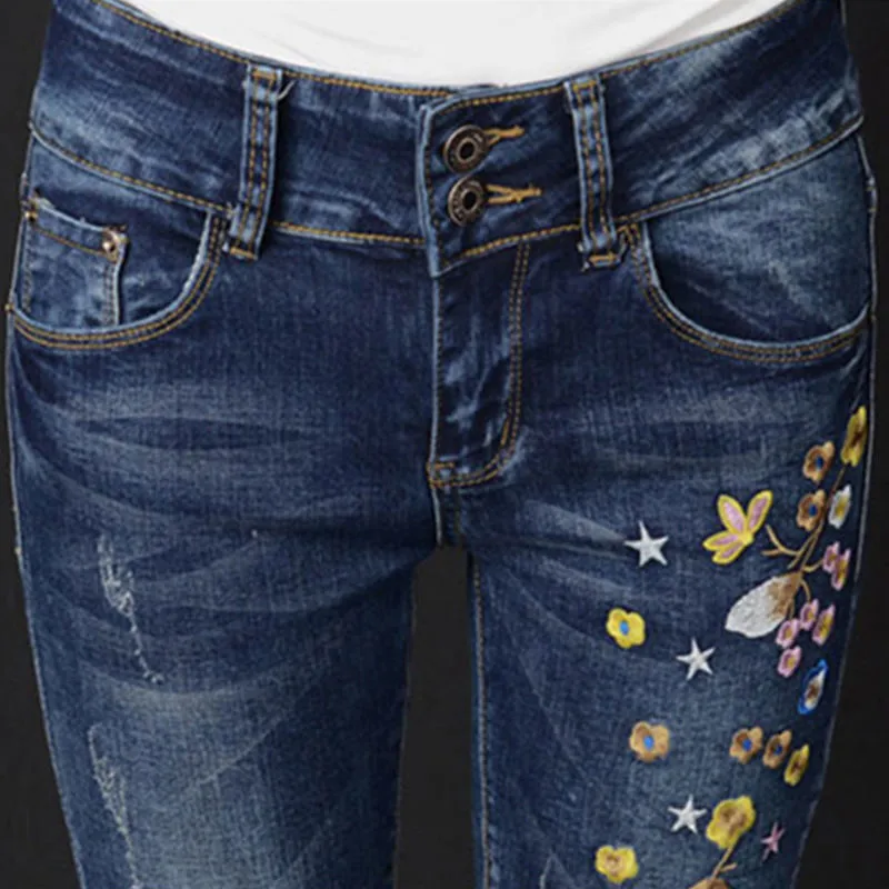 New Spring Denim Stretch Women's Jeans Embroidery Mujer Fashion Slim High Waist Jeans for Women Skinny Embroidered Jeans Woman
New Spring Denim Stretch Women's Jeans Embroidery Mujer Fashion Slim High Waist Jeans for Women Skinny Embroidered Jeans Woman