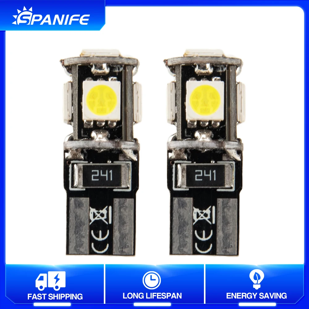 Spanife 2x Canbus W5W led T10 LED Bulbs 5SMD 5050 For Car Parking Position Lights,Interior Map Dome Lights 12V White bright
Spanife 2x Canbus W5W led T10 LED Bulbs 5SMD 5050 For Car Parking Position Lights,Interior Map Dome Lights 12V White bright