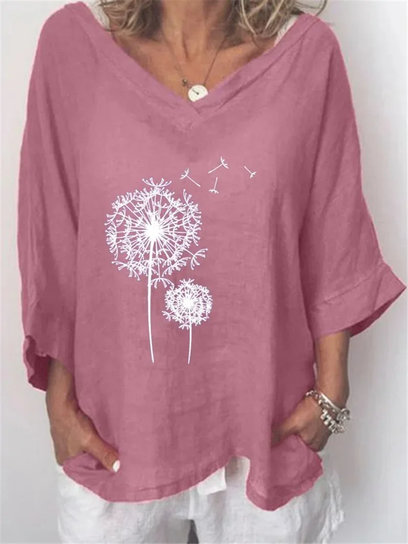 Women T Shirt Dandelion Print Cotton Linen Summer Half Sleeved Ladies Wear O Collar Pullover Vogue Street Hipster Ladies Tee
Women T Shirt Dandelion Print Cotton Linen Summer Half Sleeved Ladies Wear O Collar Pullover Vogue Street Hipster Ladies Tee