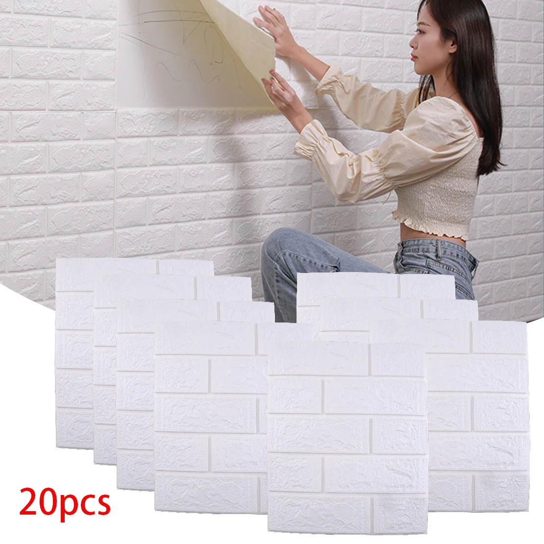 20Pcs Foam 3D Tile Self-adhesive Brick Embossed Wall Stickers Panels Sofa Background Living Room Bedroom Accessory 38.5x34.3cm
20Pcs Foam 3D Tile Self-adhesive Brick Embossed Wall Stickers Panels Sofa Background Living Room Bedroom Accessory 38.5x34.3cm