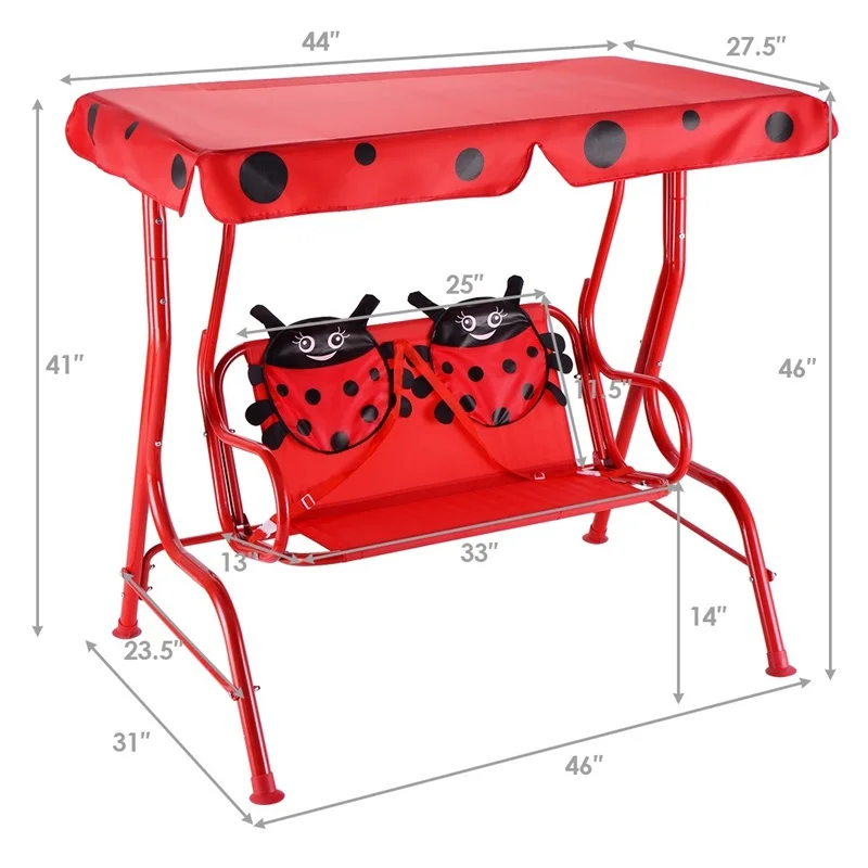 2 Person Kids Patio Swing Porch Bench with Canopy High Quality Durable Beautiful Outdoor Garden Patio Swing Chair OP3037
2 Person Kids Patio Swing Porch Bench with Canopy High Quality Durable Beautiful Outdoor Garden Patio Swing Chair OP3037