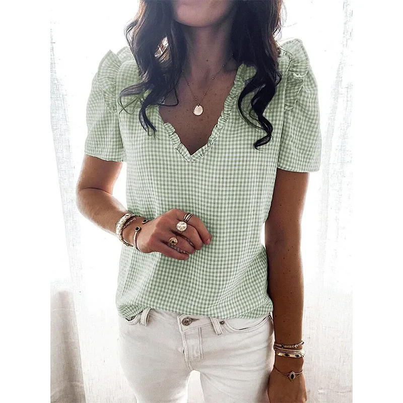 Summer Fashion V-neck Short Sleeved Tops Plus Shirts Summer Casual Shirts for Women Oversized T Shirt Brandy Melville Tops
Summer Fashion V-neck Short Sleeved Tops Plus Shirts Summer Casual Shirts for Women Oversized T Shirt Brandy Melville Tops
