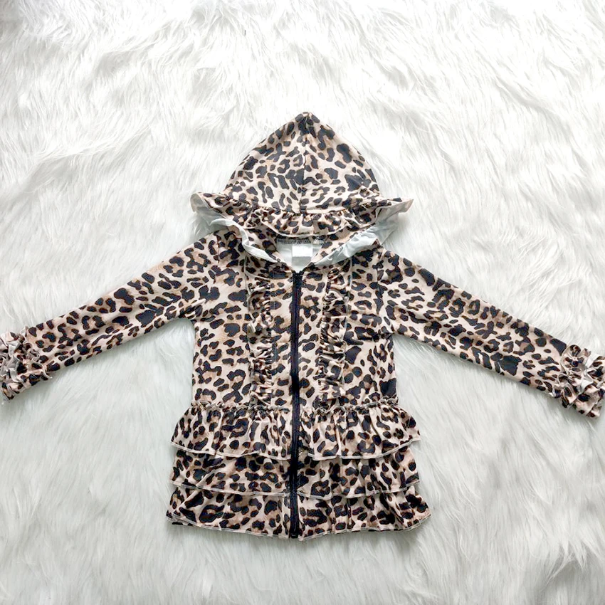 Женская леопардовая куртка с длинным рукавом осенне-зимняя на молнии для девочек