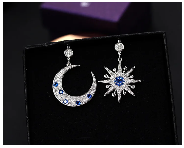 New Hot Fashion 925 Sterling Silver Crystal Star Moon Earrings for Women Girls Gift Fashion Statement Jewelry 2018
New Hot Fashion 925 Sterling Silver Crystal Star Moon Earrings for Women Girls Gift Fashion Statement Jewelry 2018