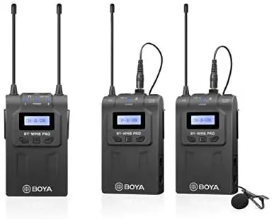 BOYA by-WM8 Pro UHF Wireless Lavalier Microphone System Compatible with Canon Nikon Sony DSLR XLR Camcorder Android iPhone
BOYA by-WM8 Pro UHF Wireless Lavalier Microphone System Compatible with Canon Nikon Sony DSLR XLR Camcorder Android iPhone