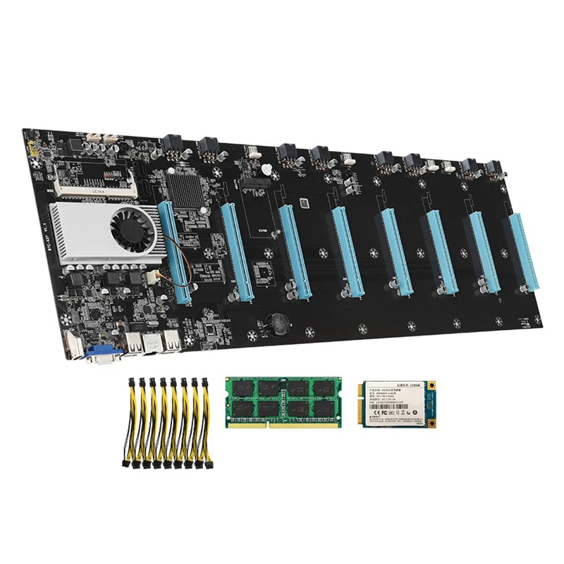 BTC-S37 Miner Motherboard 8XPCIE 16X Graphics Card Slot DDR3 4G RAM 128G MSATA Hard Disk Motherboard Set for BTC Mining
BTC-S37 Miner Motherboard 8XPCIE 16X Graphics Card Slot DDR3 4G RAM 128G MSATA Hard Disk Motherboard Set for BTC Mining