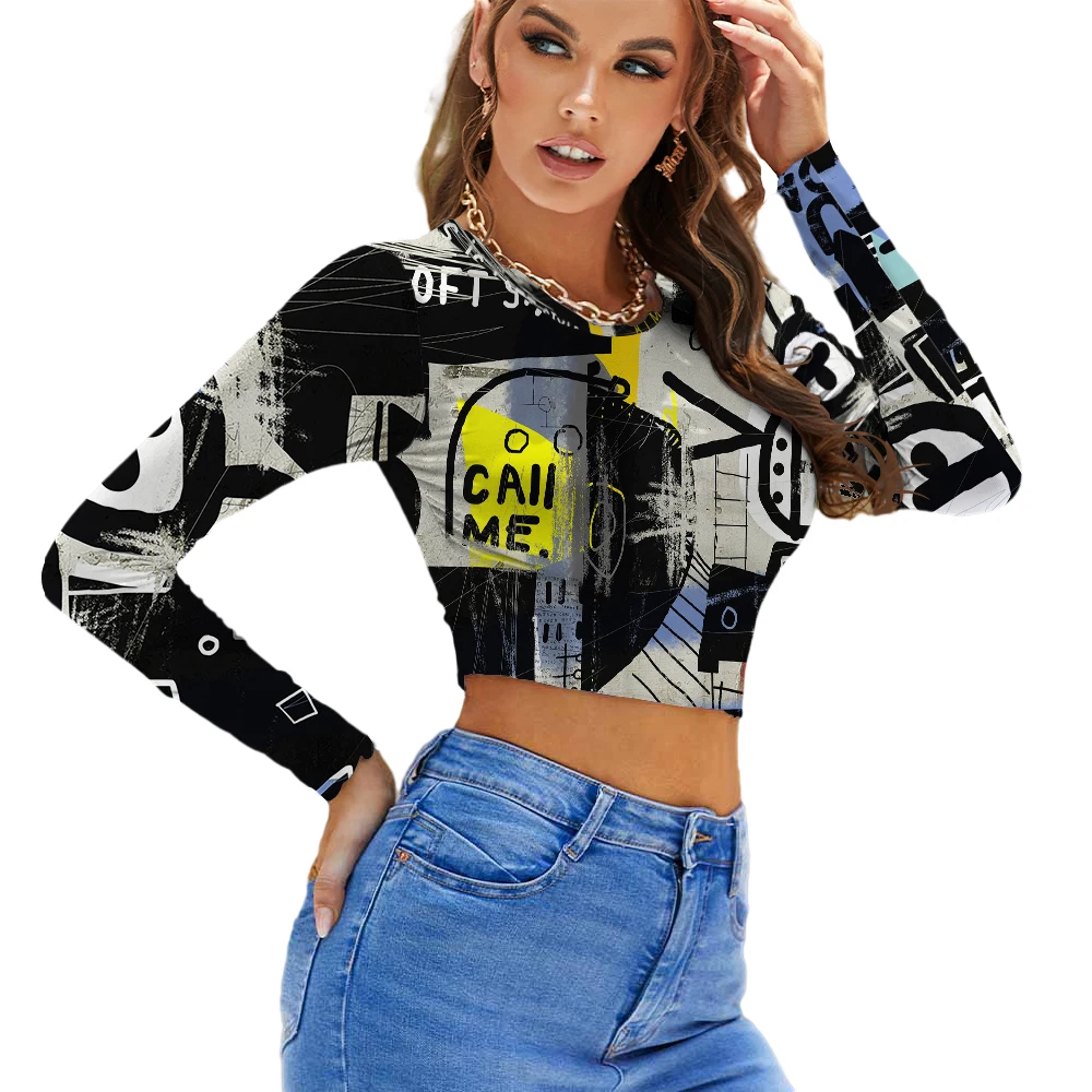 2YK Style Dollar T-shirt Autumn Women's Irregular Printing Top O-neck Stitching Long-sleeved Slim Letter Printing Top Kawaii
2YK Style Dollar T-shirt Autumn Women's Irregular Printing Top O-neck Stitching Long-sleeved Slim Letter Printing Top Kawaii