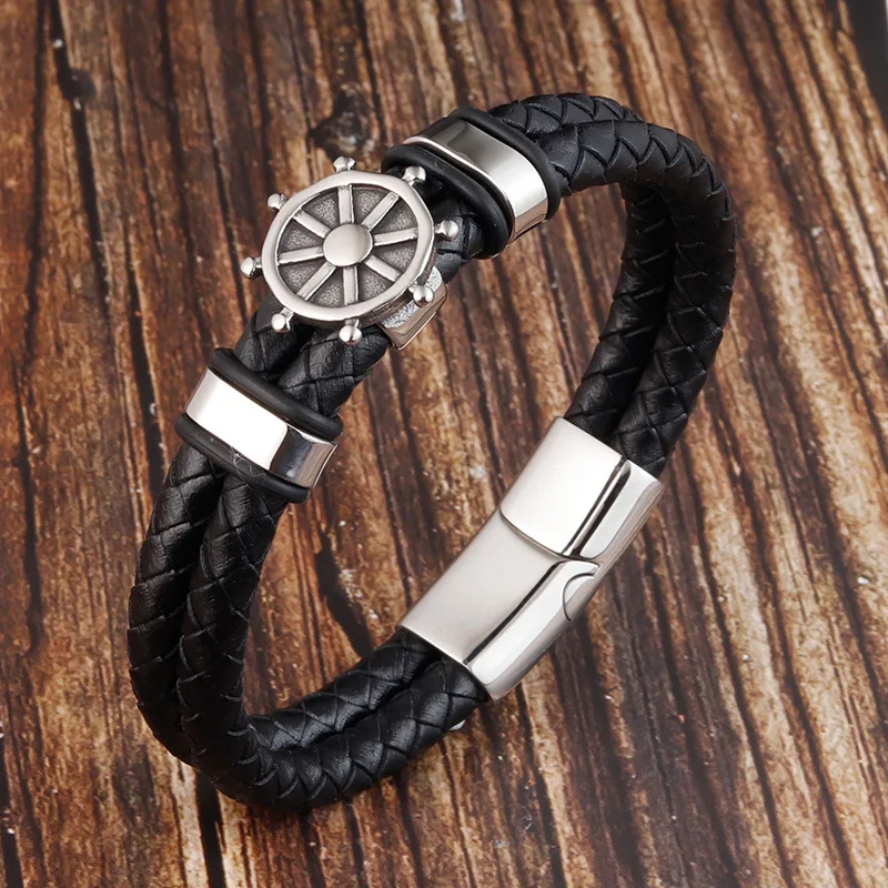 2021 New Hot Sale Stainless Steel Material Personality Boat Rudder Men's Bracelet Fashion Hand-Woven Leather Fine Jewelry Gifts
2021 New Hot Sale Stainless Steel Material Personality Boat Rudder Men's Bracelet Fashion Hand-Woven Leather Fine Jewelry Gifts