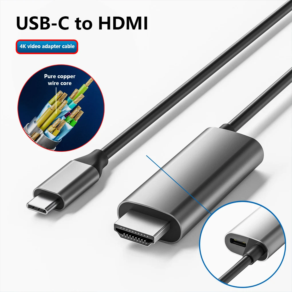 Type-c to HDMI-compatible Adapter Fast Charging 60Hz Male to Male Video Converter Multiple Shielding Cord Desktop PC Accessory
Type-c to HDMI-compatible Adapter Fast Charging 60Hz Male to Male Video Converter Multiple Shielding Cord Desktop PC Accessory