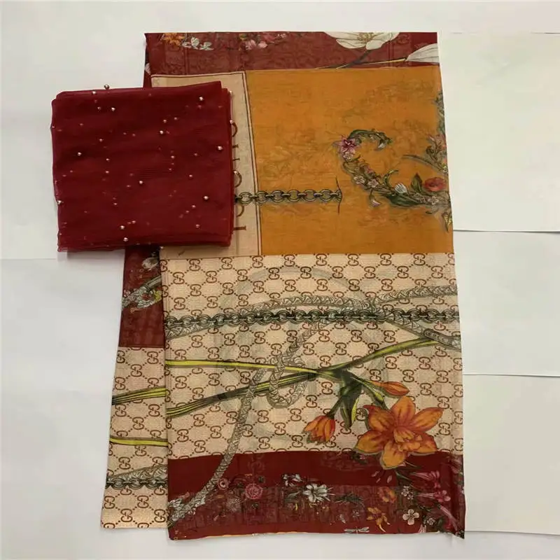 Fashion High Quality 100% Cotton African Lace Fabric 5+2 Yards /Set Printed Fabric For Women's Dresses Textile Material! LXF7812
Fashion High Quality 100% Cotton African Lace Fabric 5+2 Yards /Set Printed Fabric For Women's Dresses Textile Material! LXF7812