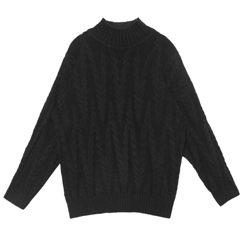 Retro High Women's Neck loose knit sweater, large white high neck loose knit sweater, long sleeve, fashion, autumn, winter,
Retro High Women's Neck loose knit sweater, large white high neck loose knit sweater, long sleeve, fashion, autumn, winter,