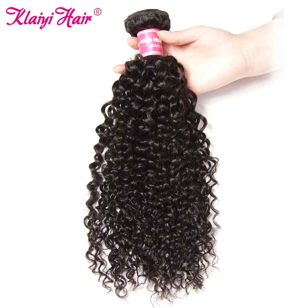 

Klaiyi Hair Malaysian Curly Hair Bundles 100G/pcs Human Hair Weaves Full Cuticle Remy Hair Wave Can Be Dyed and Bleached