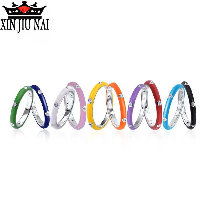 Silver 925 ring Colorful rainbow enamel eternal stackable ring fashion wild female wedding banquet engagement ring jewelry gift
Silver 925 ring Colorful rainbow enamel eternal stackable ring fashion wild female wedding banquet engagement ring jewelry gift