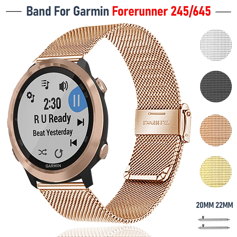 Ремешок «Миланская петля» для музыкальных часов Garmin Forerunner 245/645, браслет из нержавеющей стали для часов Garmin Watch 20 мм 22 мм
Ремешок «Миланская петля» для музыкальных часов Garmin Forerunner 245/645, браслет из нержавеющей стали для часов Garmin Watch 20 мм 22 мм