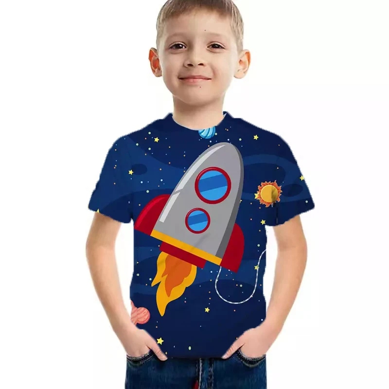 POP Children's Space Rocket Round Neck T-shirt 3D Printing Shirt Boys and Girls Cartoon Fashion Short Sleeve Astronaut T-shirt
POP Children's Space Rocket Round Neck T-shirt 3D Printing Shirt Boys and Girls Cartoon Fashion Short Sleeve Astronaut T-shirt
