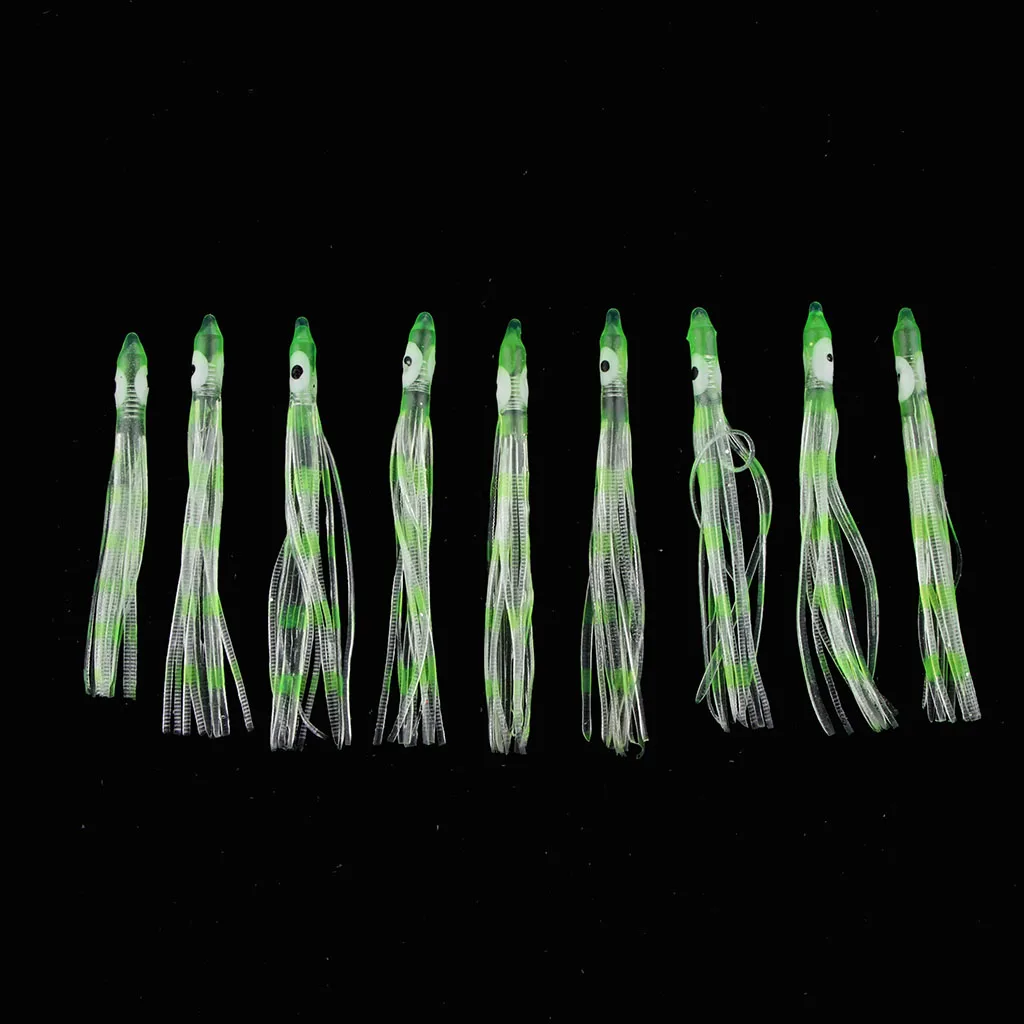 10pcs Squid Skirts Lures Octopus Saltwater Trolling Bait for Codfish Sea Bass Rigs
10pcs Squid Skirts Lures Octopus Saltwater Trolling Bait for Codfish Sea Bass Rigs