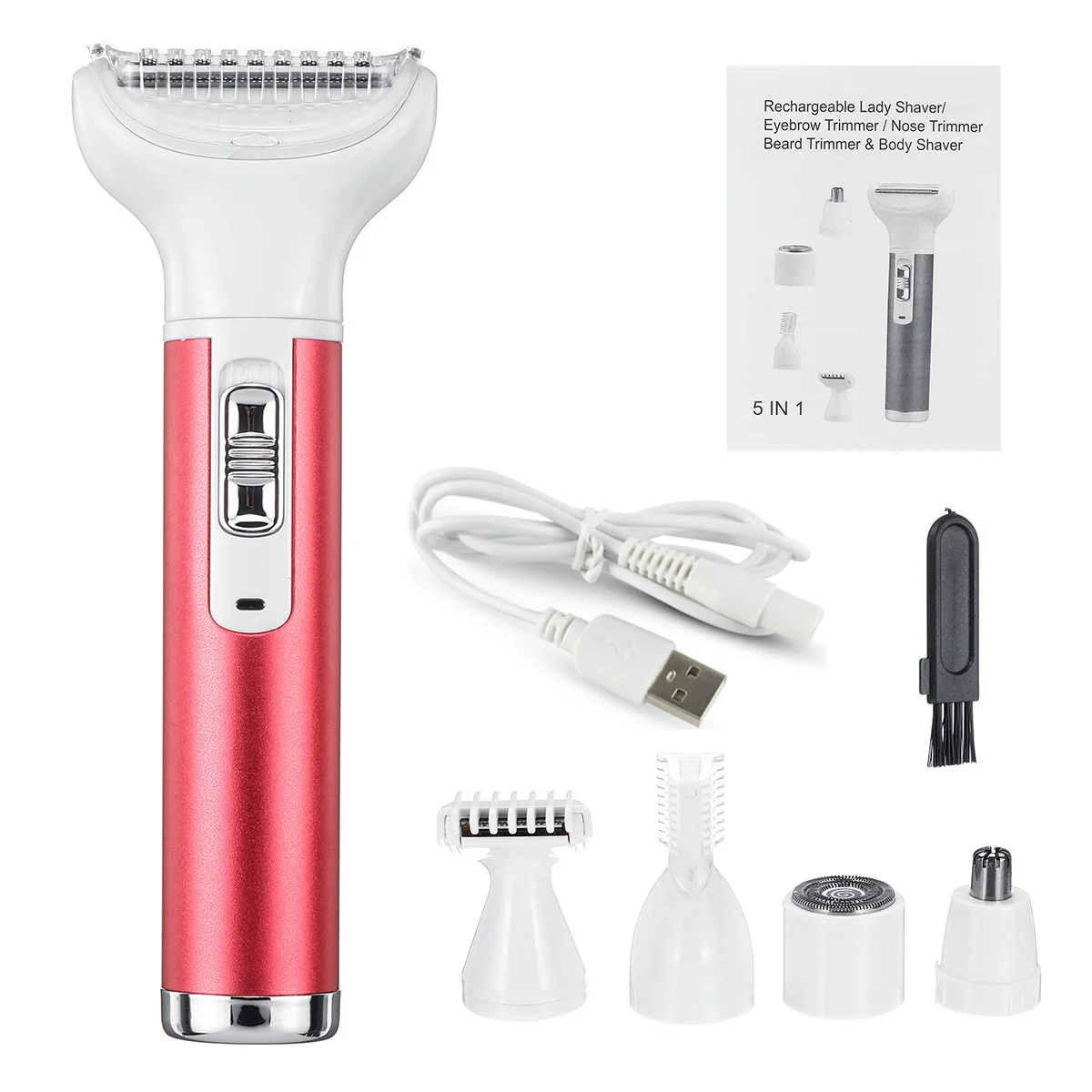 5 in 1 Women Shaver Painless Hair Removal Epilator Shaving Machine Face Beard Eyebrow Nose Trimmer Body Bikini Electric Razor
5 in 1 Women Shaver Painless Hair Removal Epilator Shaving Machine Face Beard Eyebrow Nose Trimmer Body Bikini Electric Razor