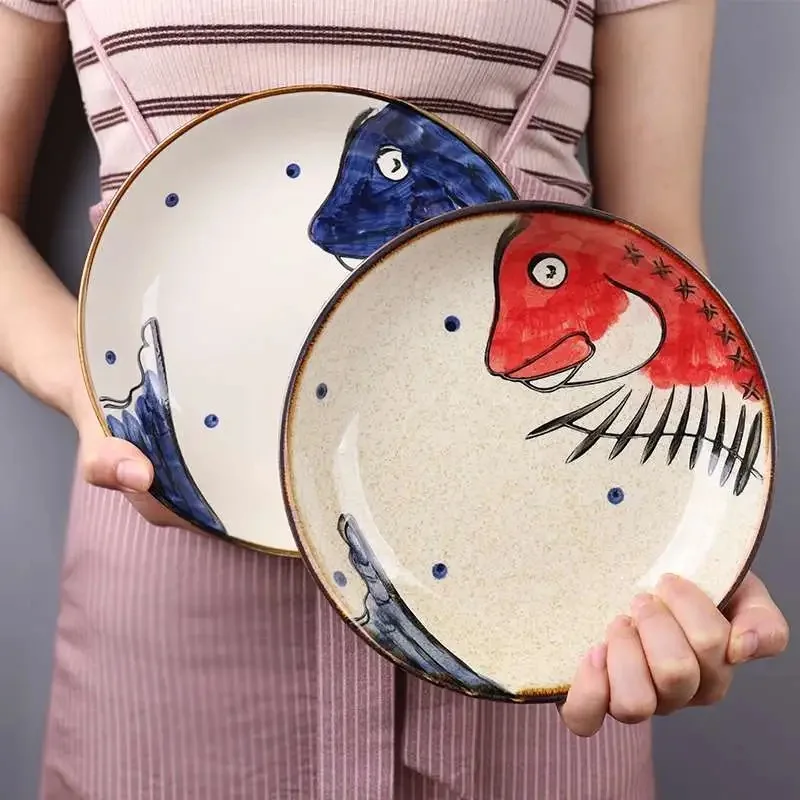 Japanese style 8 inch creative ceramic deep plate home round dinner plate Western steak plate dessert plate cute plate platos
Japanese style 8 inch creative ceramic deep plate home round dinner plate Western steak plate dessert plate cute plate platos