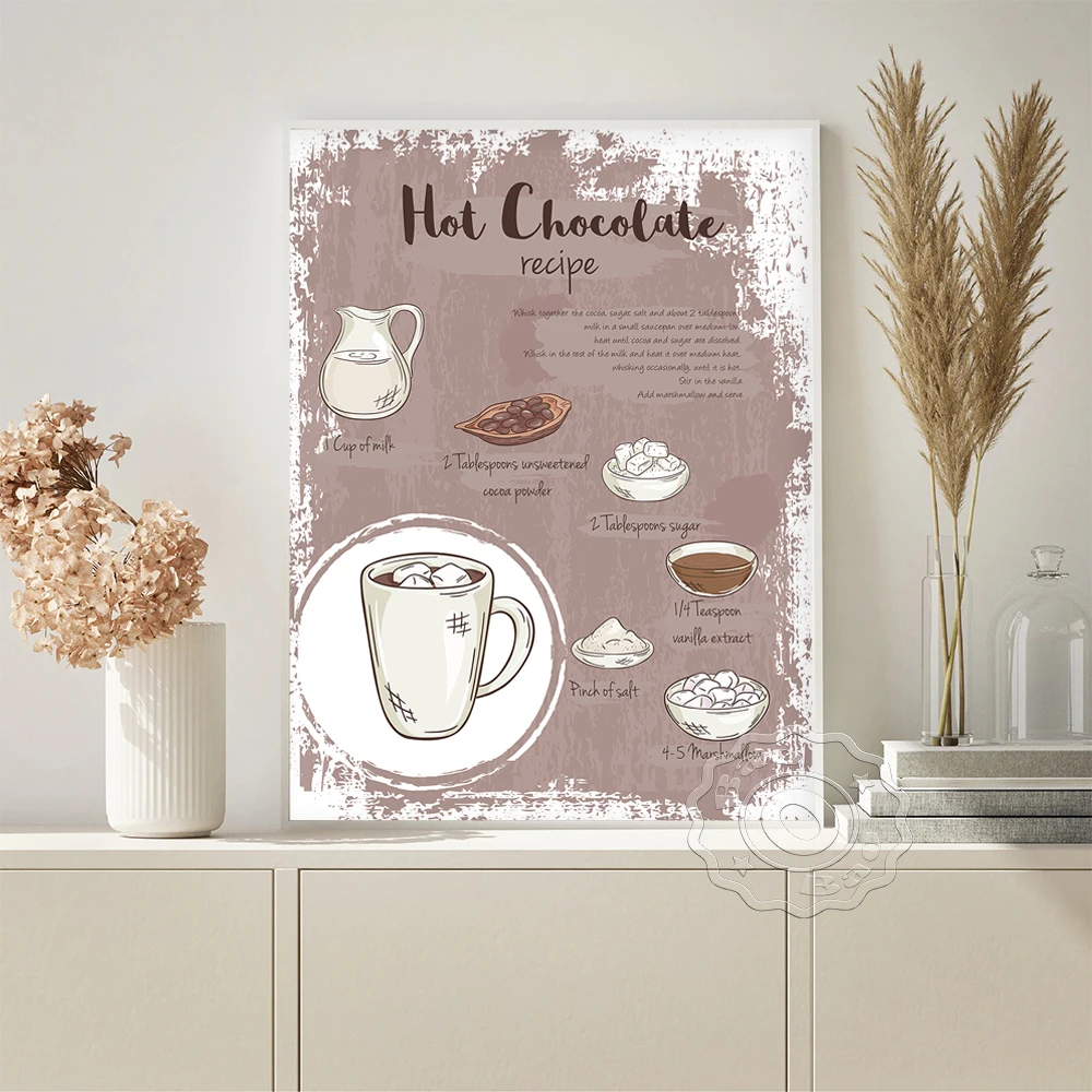 Hot Chocolate Recipe Art Prints Poster Drink Illustration Hand Draw Wall Picture Mid Century Modern Home Decor Canvas Painting
Hot Chocolate Recipe Art Prints Poster Drink Illustration Hand Draw Wall Picture Mid Century Modern Home Decor Canvas Painting