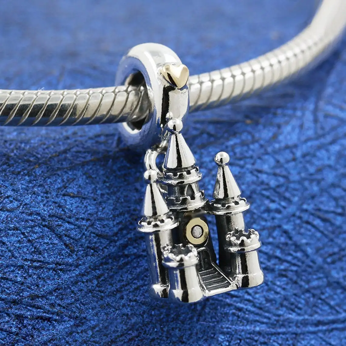

Женская серебряная двухцветная подвеска в виде замка, подходит для всех европейских ювелирных изделий Pandora, браслеты, ожерелья