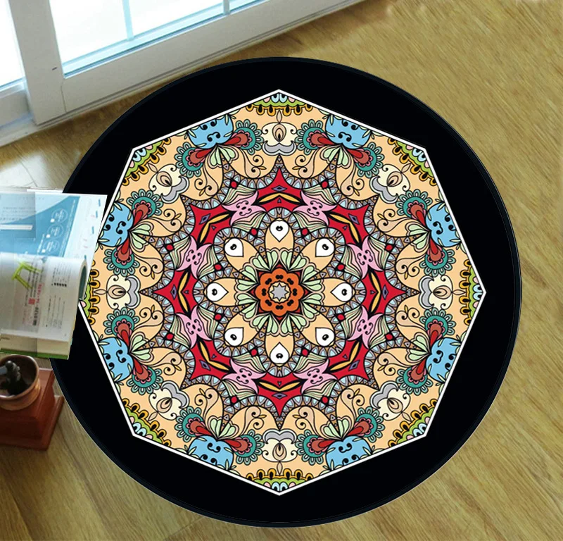 

Bohemian Psychedelic Square Anti-Skid Area Floor Mat 3D Rug Non-slip Mat Dining Room Living Room Soft Bedroom Carpet 02