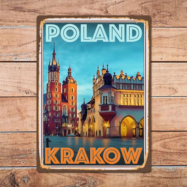 Krakow Poland Metal Tin Sign Metal Sign Home Room Wall Decor Retro Vintage Style Travel Poster Bar/Pub/Man Cave
Krakow Poland Metal Tin Sign Metal Sign Home Room Wall Decor Retro Vintage Style Travel Poster Bar/Pub/Man Cave