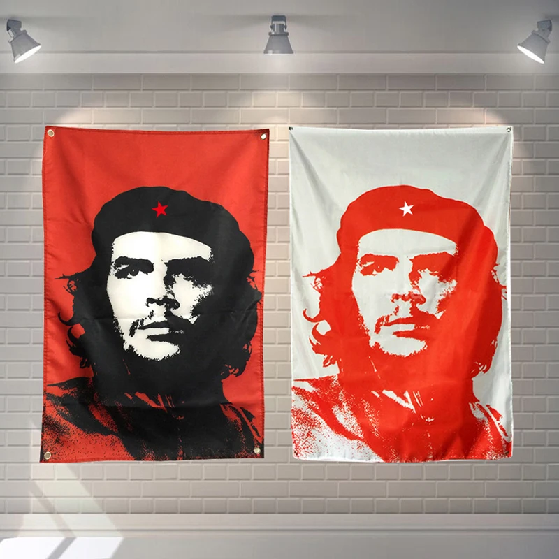 Флаг Che Guevara на Кубе баннер из полиэстера 144*96 см повесить стену 4 люверса