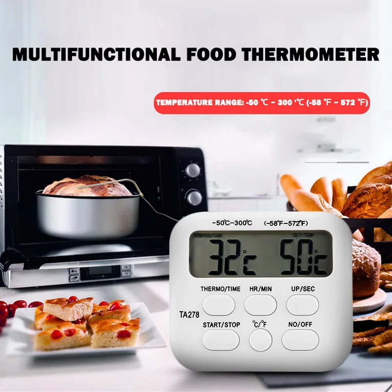 Digital Thermometer Gauges Oven Kitchen Food Cooking Meat Grill Probe With Timer Water Milk Temperature for Cooking Kitchen Tool
Digital Thermometer Gauges Oven Kitchen Food Cooking Meat Grill Probe With Timer Water Milk Temperature for Cooking Kitchen Tool