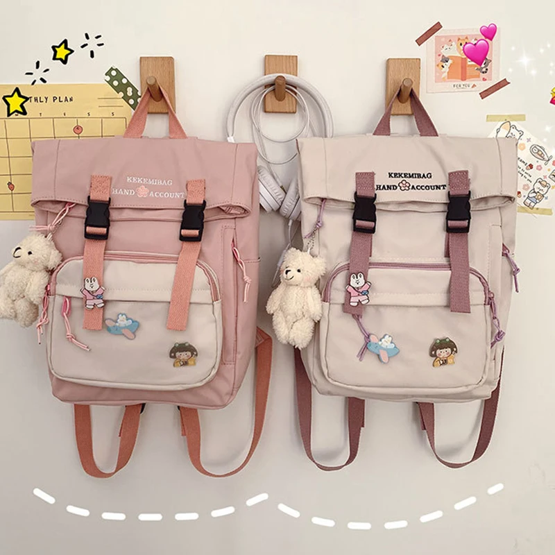 Summer Fashion Kawaii Nylon Backpack Bags Women Anti-theft Shoulder New School Bag For Teenager School Harajuku Backapck Female 
Summer Fashion Kawaii Nylon Backpack Bags Women Anti-theft Shoulder New School Bag For Teenager School Harajuku Backapck Female