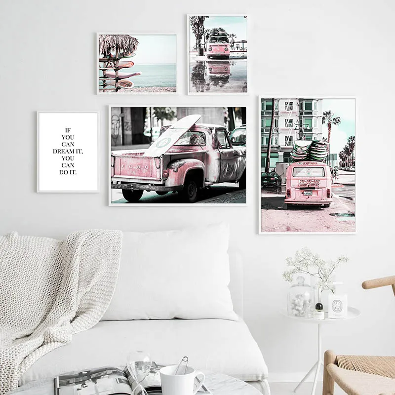 Sandy Beach Canvas Nordic Style Travel Poster Scandinavian Wall Art Print Pink Bus Seascape Painting Tropical Decoration Picture
Sandy Beach Canvas Nordic Style Travel Poster Scandinavian Wall Art Print Pink Bus Seascape Painting Tropical Decoration Picture